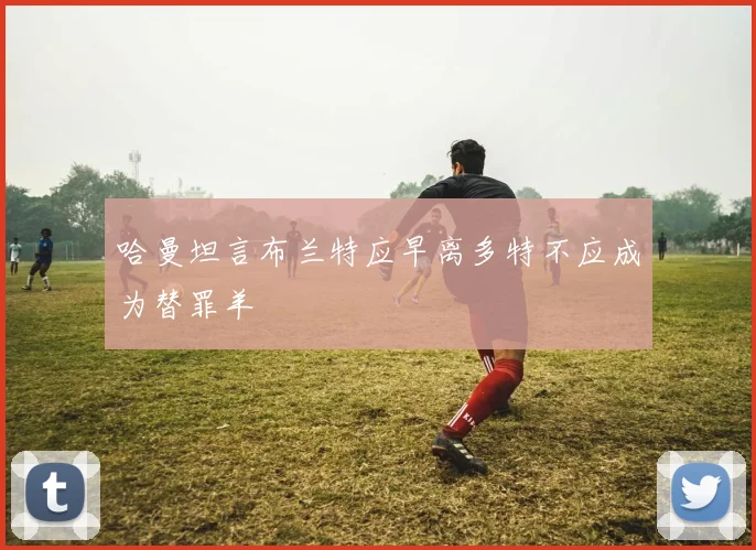 哈曼坦言布兰特应早离多特不应成为替罪羊